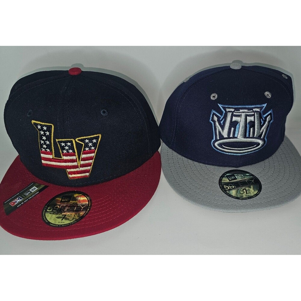 Lot 2 MiLB Baseball New Era 59Fifty Hat Sz 7 Vegas Aviators Brooklyn Cyclones LV